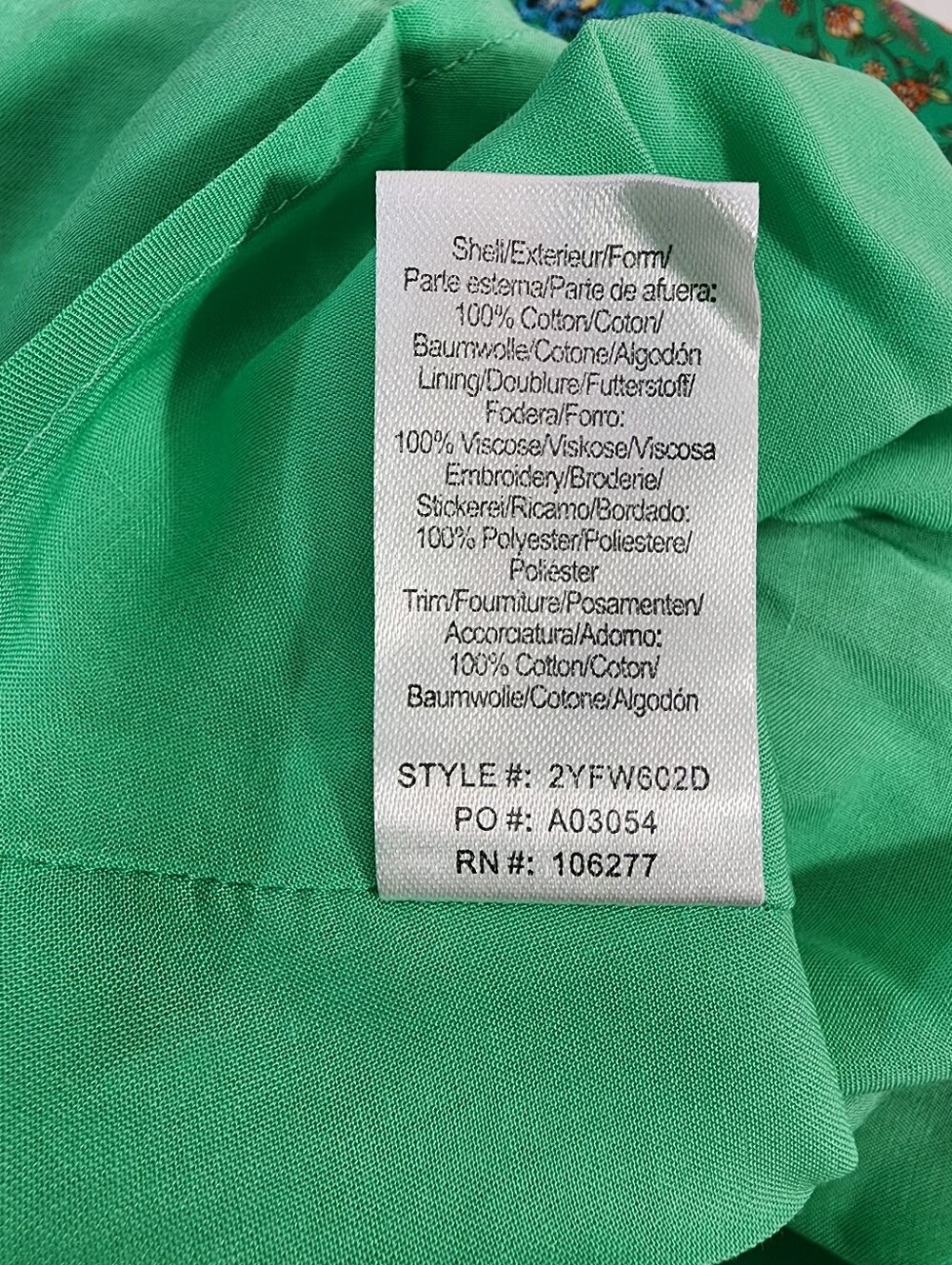 Hale Bob Elaina Poplin Midi Dress Emerald Paisley Puff Sleeve Belted NWT S - Picture 7 of 9